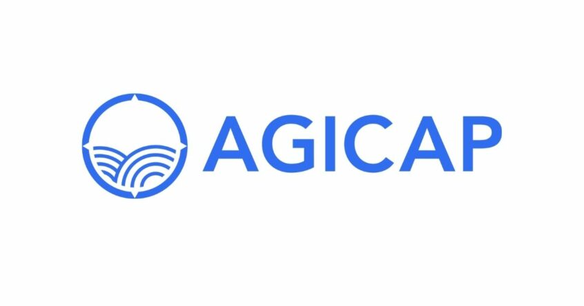 Logo und Firmenname AGICAP Liquiditätsmanagement-Software in blauer Schrift auf weißem Hintergrund.